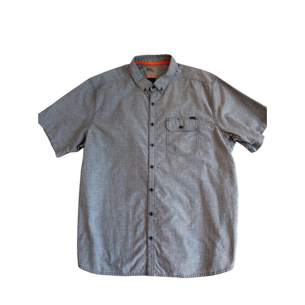 5.11 Tactical Mens XL Gray Short Sleeve Button Down Utility Shirt TLBLIN-4389-1